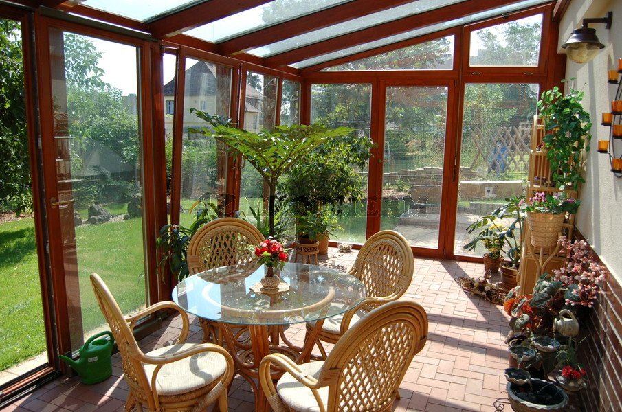 zasklené verandy ze dřeva